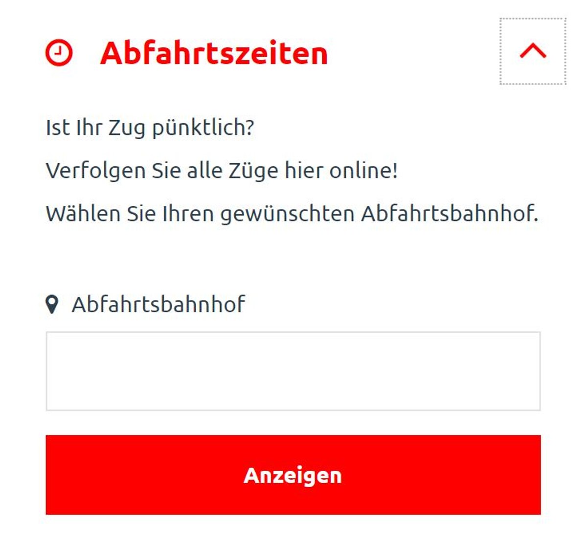 Abfahrtszeiten
