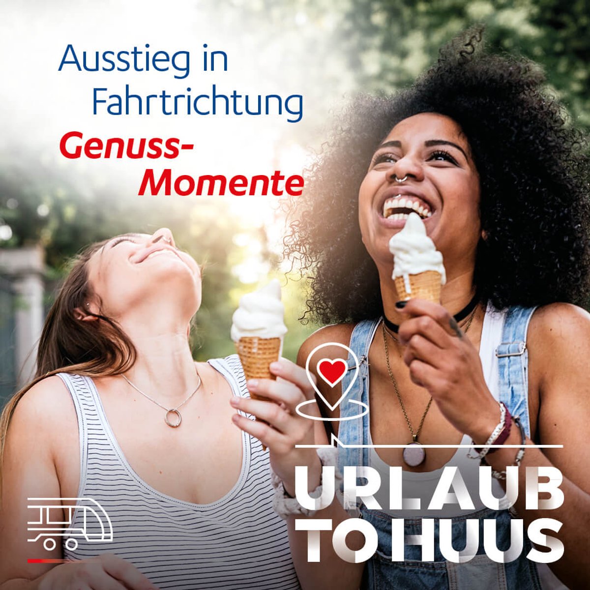 Zwei Frauen beim Eis essen