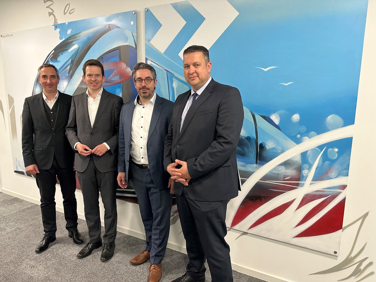 Christian Kleinenhammann und Thomas Kopp begrüßten die Bundestagsabgeordneten Stefan Rouenhoff und Dr. Martin Plum im Silberpalais Duisburg