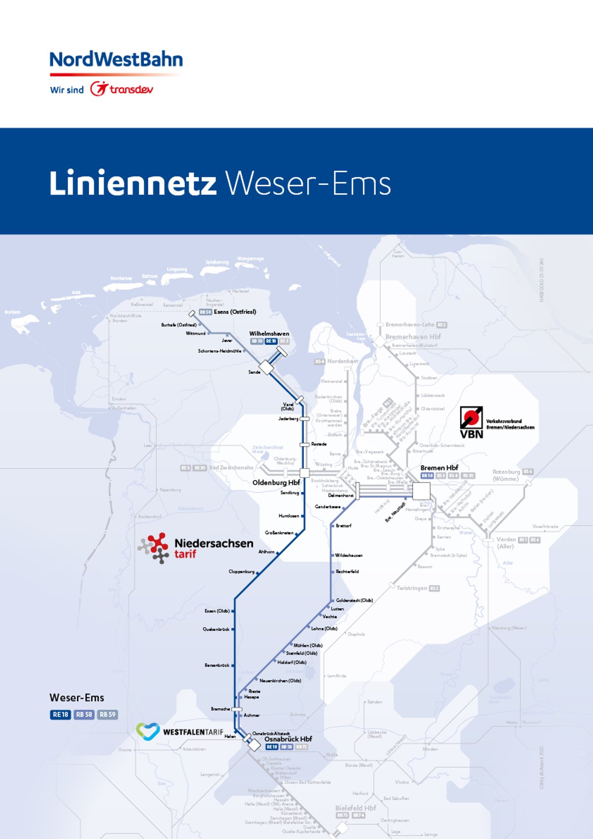 Liniennetz Weser-Ems