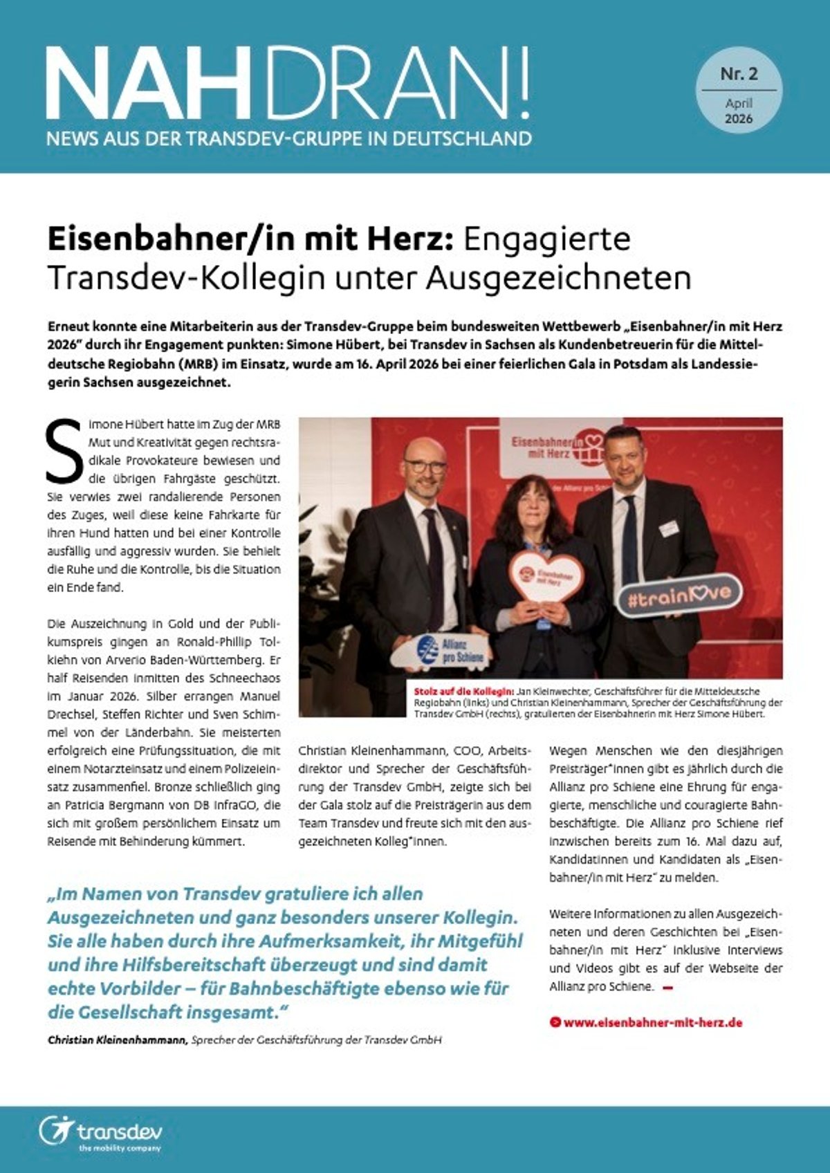 Titelseite nah dran
