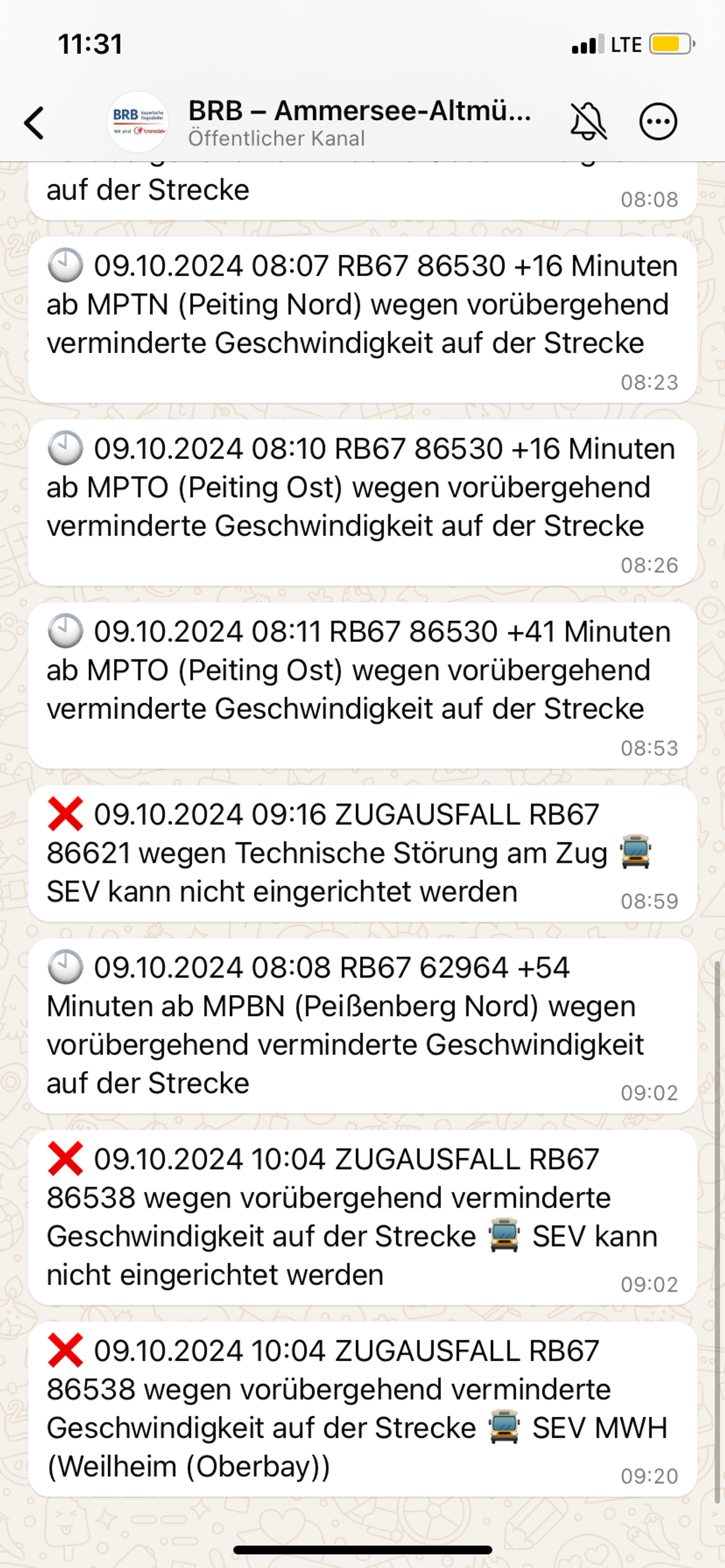 Aufbau einer Meldung in der Form eines Tickers. 