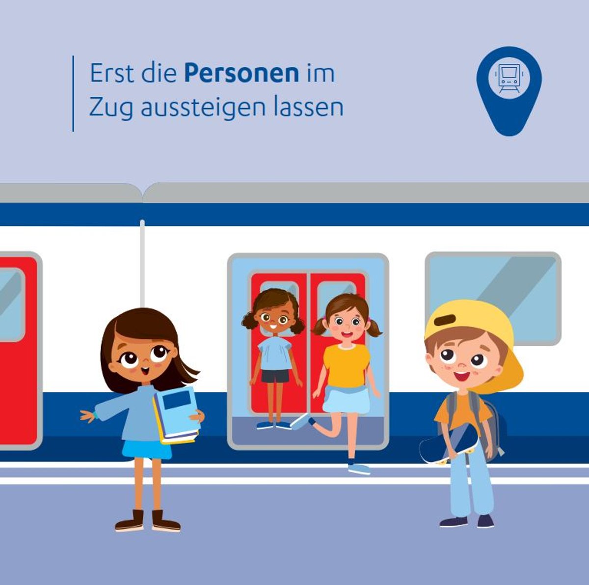 Erst die Personen im Zug aussteigen lassen
