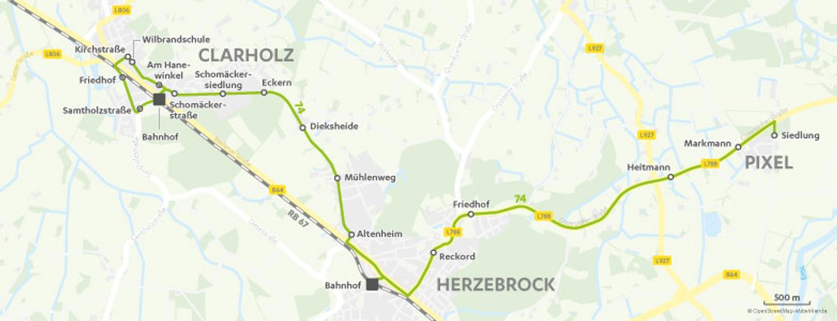 Verlauf Linie 74
