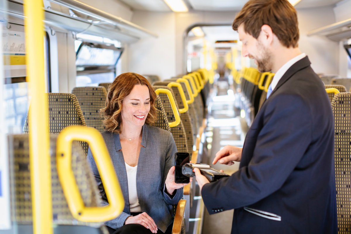 Fahrschein wird kontrolliert