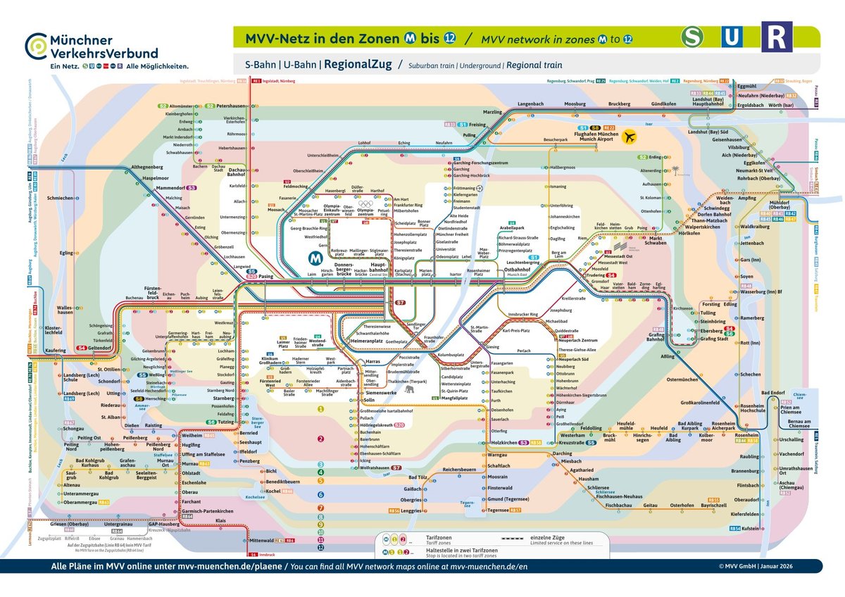 Streckennetzplan MVV