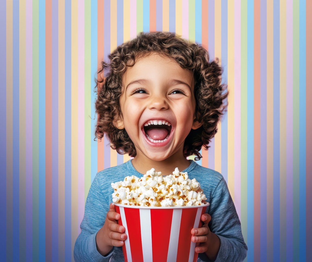 Kind mit Popcorn