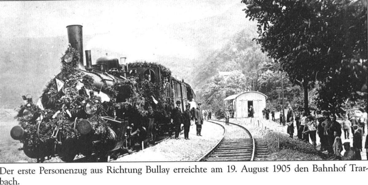 Der 1. Personenzug in Trarbach am 19.8.1905