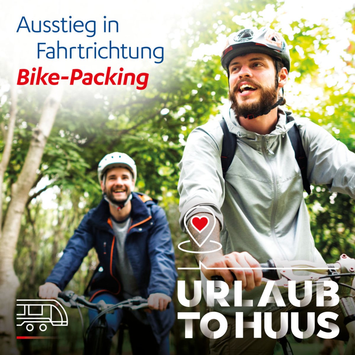 Zwei Radfahrer auf Bikepacking Tour durch den Nordwesten Deutschlands