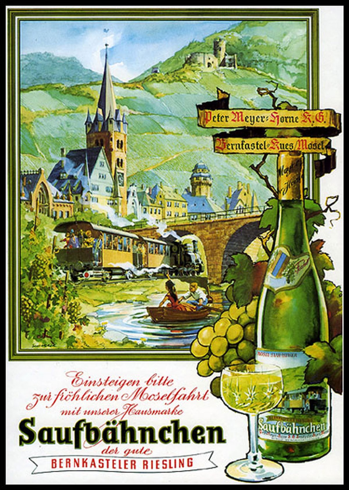 Ein Saufbähnchen-Etikett