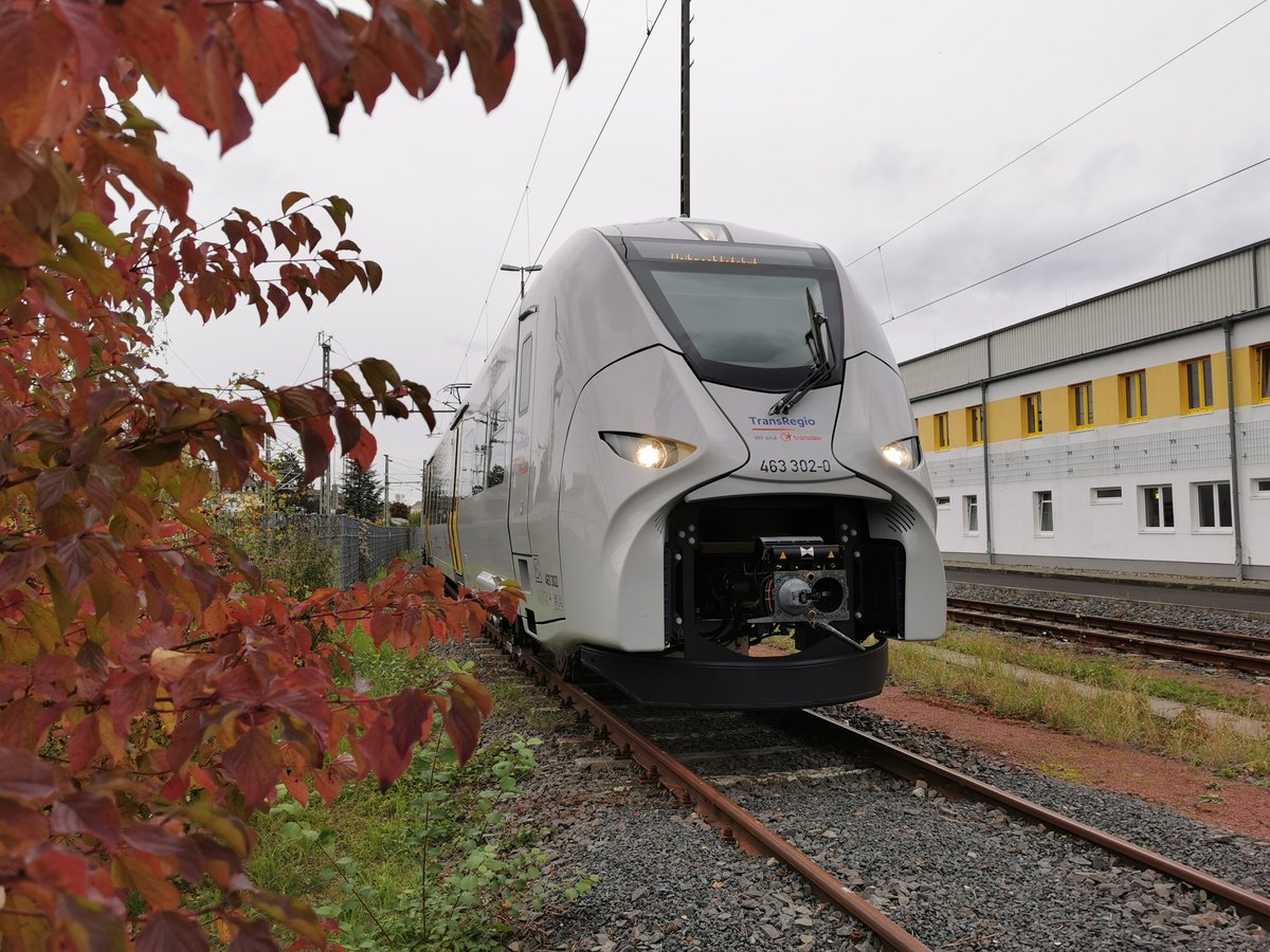 Einer von zwei neuen Siemens Mireo Elektrotriebwagen der Trans Regio