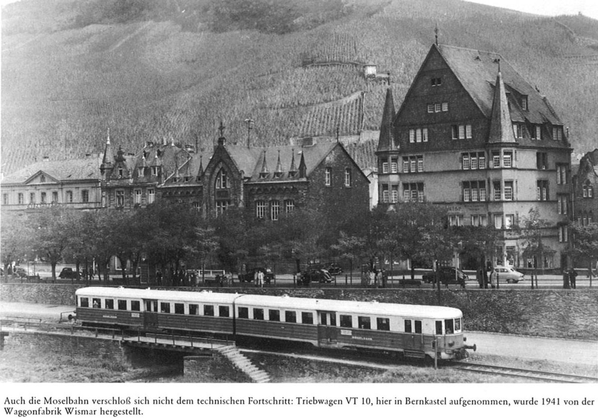Der Triebwagen VT 10 in Bernkastel (1941)