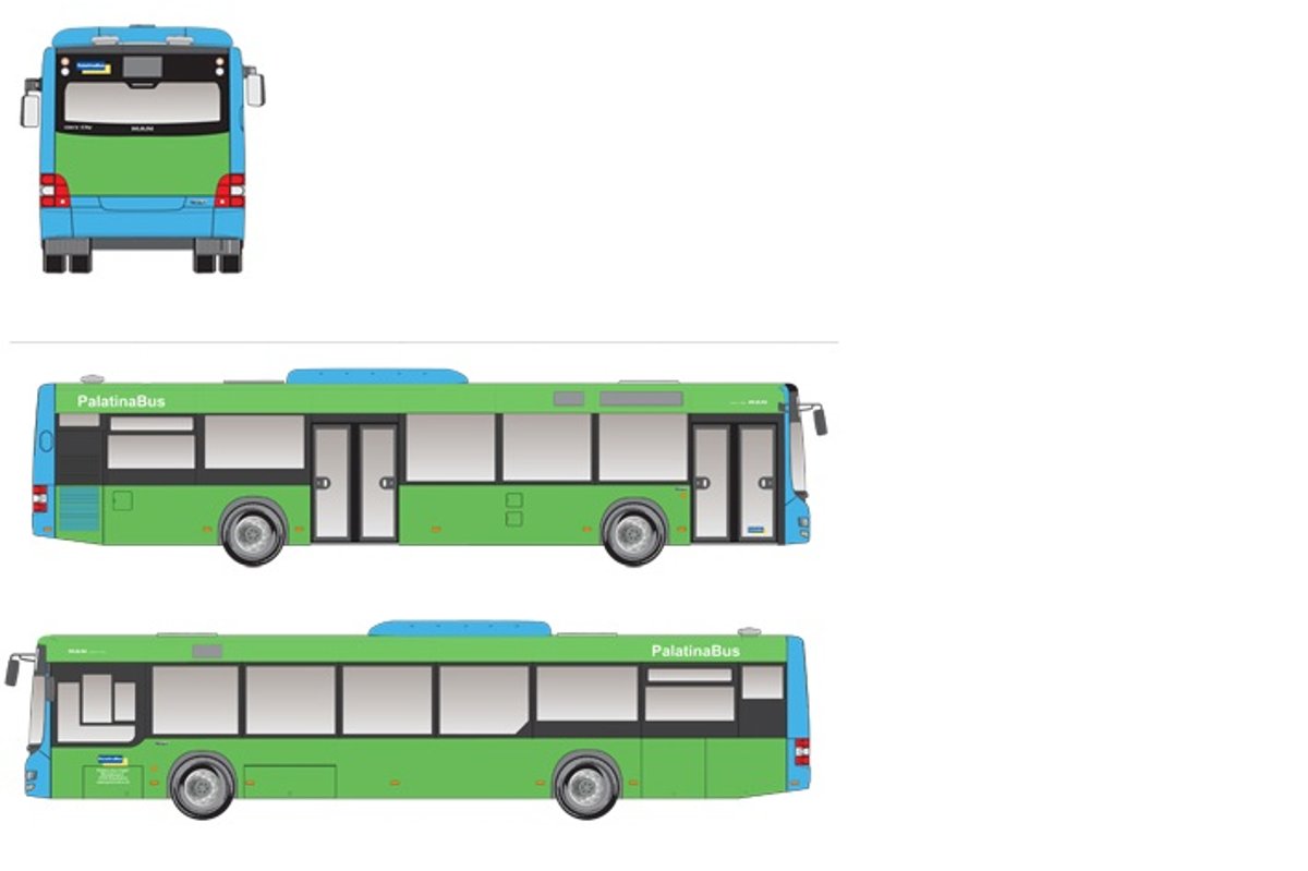 Buswerbung Werbeflächen auf Bus schematische Ansicht