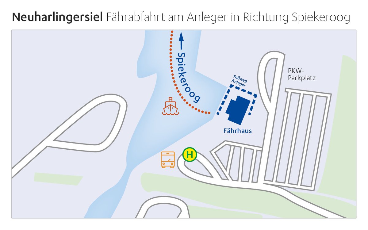 Umgebungsplan Neuharlingersiel: Mit der Fähre nach Spiekeroog