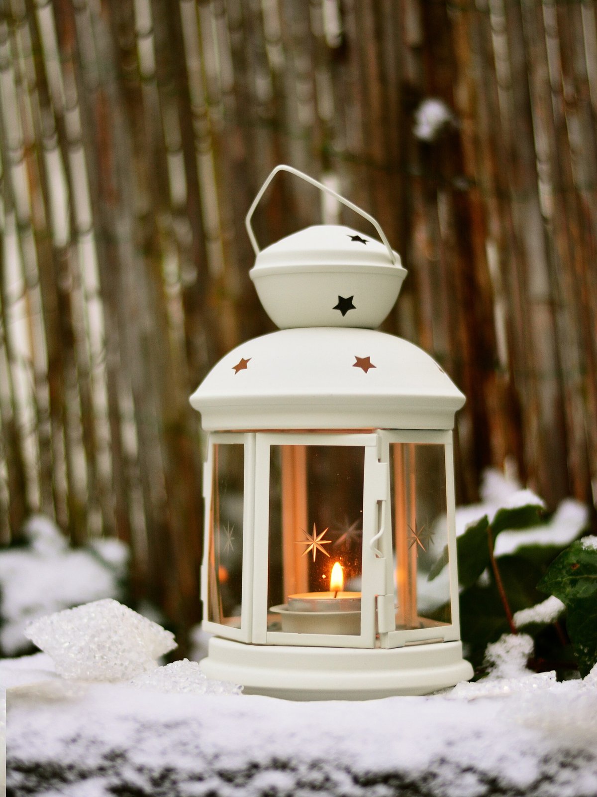 Licht und  Schnee im  Winter.
