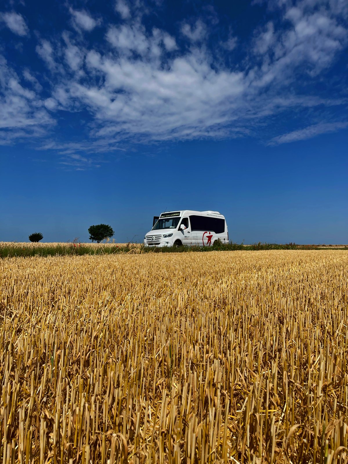 Transport On-Demand Bus im Kornfeld